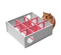 Labyrinthe en Bois pour Hamster | Labyrinthe en Bois à 9 Chambres pour Hamster, cachettes spacieuses Multi-pièces, Jouets Tunnel pour Petites Races et cochons d'Inde (Rose)