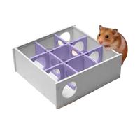 Labyrinthe en Bois pour Hamster | Labyrinthe en Bois à 9 Chambres pour Hamster, cachettes spacieuses Multi-pièces, Jouets Tunnel pour Petites Races et cochons d'Inde (Violet)