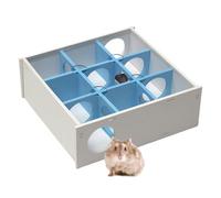 Labyrinthe en bois pour hamster - Maison pour hamster à 9 chambres et tunnel labyrinthe, spacieux pour explorer un tunnel, cachettes multi-pièces pratiques pour petites races, cochons d'Inde