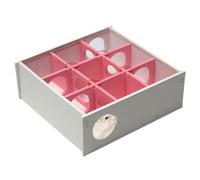 Labyrinthe en bois pour hamster | Tunnel labyrinthe à 9 chambres | Cachettes spacieuses multi-pièces, jouet tunnel pour hamster pour petites races et cochons d'Inde