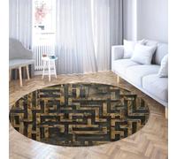 Labyrinthe Enfants Tapis Rond Lavable Tapis de Sol de Chambre d’Enfant Doux en Peluche antidérapant pour Salle de Classe de Jeux Décor de pièce Nuit d’Enfants Illusion 3D Motif géométrique 100cm