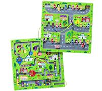 Labyrinthe magnétique 2 en 1 pour Voiture - Tableau de comptage magnétique Alphabet - Puzzle en Bois Double Face - Jouet préscolaire Montessori (Grosse Voiture, Taille Unique)