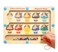 Labyrinthe Magnétique de Couleurs et Chiffres, Jouets d'apprentissage de la Motricité Fine pour Tout-petits 3 4 5 Ans, Tableau de Correspondance des Couleurs et Comptage, Cadeaux d'anniversaire Enfant