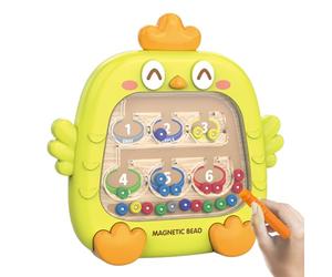 Labyrinthe Magnétique De Couleurs Et Nombres, Labyrinthe Magnétique - Carte D'activité Puzzle Design Poulet, Puzzle Labirintos Magneticos-Jouets Pour Compétences Moteurs, Pour Garçons Et Filles 4 Ans