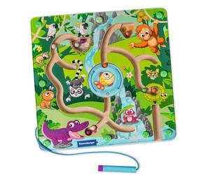 Labyrinthe magnétique en Bois Ravensburger 4873 Play+ : Jungle, entraîne la motricité Fine, la dextérité et la Reconnaissance des Couleurs, Compagnon de Voyage