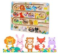 Labyrinthe Magnétique Enfant - Montessori - Jouet en Bois - Couleurs et Chiffres - Animaux - 3 ans et plus