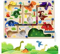 Labyrinthe Magnetique,Labyrinthe Magnetique Enfant,Jeu De Tri MagnéTique Dinosaure,Apprendre Les Couleurs Jeu De Comptage Et Tri Jouet Bois,Jouet Montessori Enfants âGéS De 2-8 Ans