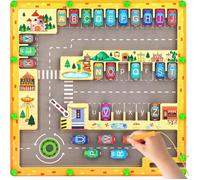 Labyrinthe Magnétique Montessori 3-8 Ans, Jeu de Société en Bois Alphabet Puzzle Lettres, Éducatif Voyage