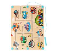 Labyrinthe Magnétique pour Apprendre À Compter | Jouet en Bois pour Motricité Fine,Planche d'apprentissage des Couleurs et des Nombres,pour Garçons et Filles à la Maison en Voyage en Voiture et en