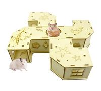 Labyrinthe pour Hamster, Accessoires pour Cage De Hamster Labyrinthe À Tunnel, Jouets en Bois Interactifs pour Petits Animaux Hamster Souris Lapin Hérisson Furet