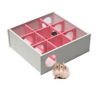 Labyrinthe pour hamster, maison de hamster en bois à 9 chambres et tunnel labyrinthe - Jouets de jeu en bois, design spacieux pratique pour l'exploration du tunnel, pour hamsters, cochons d'Inde