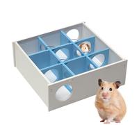 Labyrinthe pour hamster - Maison pour hamster en bois à 9 chambres et tunnel labyrinthe, jouets spacieux pour explorer un tunnel, sorties multi-pièces pratiques pour les petites races, cochons d'Inde