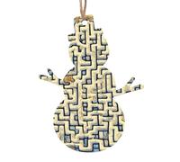 Labyrinthe Treasure Map Lot de 6 décorations de Noël en bois en forme de bonhomme de neige - Peut être accroché sur les arbres de Noël et les fenêtres