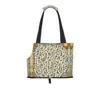 Labyrinthe Treasure Map Printed Portable Pet Shoulder Bag Suitable for Small Dogs and Cats Shopping and Travel Dual Purpose Bag