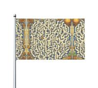 Labyrinthe Treasure Map Prints Drapeaux décoratifs d'extérieur 0,9 x 1,5 m, légers et beaux, adaptés pour les terrasses en plein air et les célébrations de festivals.