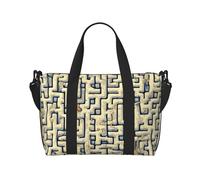 Labyrinthe Treasure Map Sac de voyage à main pour homme et femme Matériau durable et design élégant, adapté pour les voyages d'affaires et de loisirs, noir, taille unique