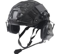 Labzaa Casque Tactique, Airsoft Fast Helmet Set Tactical Paintball Helmet with Tactical Headset and Helmet Cover Adjustable Outdoor Hunting Gear for Adult and Teenager B M