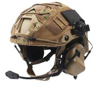 Labzaa Casque Tactique, Airsoft Fast Helmet Set Tactical Paintball Helmet with Tactical Headset and Helmet Cover Adjustable Outdoor Hunting Gear for Adult and Teenager A M
