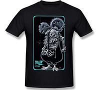 LABZAADGUK Men's T-Shirt Rat Fink Music Mens Tops Short Sleeve Black M