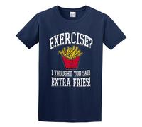 LABZAADGUK Trendy T-Shirt Exercise I Thought You Said Extra Fries! Black XL