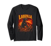 LABZILLA Chien Noir Ardent dans Le Chaos Urbain Manche Longue
