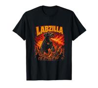 LABZILLA Chien Noir Ardent dans Le Chaos Urbain T-Shirt