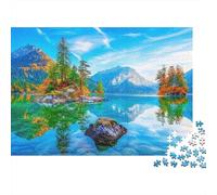Lac Alpin Paysage dAutomne Puzzle 1000 Pièces Papier pour Adultes Détente Décoration Cadeau 70x50cm/1000pcs