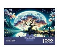 Lac avec Arbre Lunaire 1000 Pièces Coffret Puzzle Magie de Nature Tranquille Puzzle Adultes Carton Recy fi Éducatif, Jeu À La Maison, Super Idée Cadeau pour Tous Les Fans 38x26cm/1000pcs