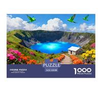 Lac Bleu dans Un cratère volcanique Puzzle en Bois Imperméable DIY Puzzles De 1000 Pièces pour Adultes Cadeaux Impossible Jeux Éducatifs