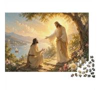 Lac Coucher de Soleil Personnes 1000 Pièces Mini Puzzle pour Adultes | 52x38cm Carton Décor Maison Coupe Précise Cadeau Anniversaire Détente
