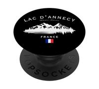Lac d'Annecy Haute-Savoie France Station de Montagne Drapeau Français PopSockets PopGrip Adhésif