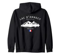 Lac d'Annecy Haute-Savoie France Station de Montagne Drapeau Français Sweat à Capuche