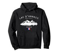 Lac d'Annecy Haute-Savoie France Station de Montagne Drapeau Français Sweat à Capuche