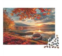 Lac d'automne Casse-tête 1000 Pièces avec Clic Parfait, Puzzle d'art énigme De Compétence Logique pour Une Activité Zen, Puzzle Cadeau d'anniversaire 52x38cm/1000pcs