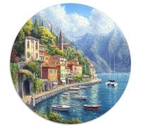lac de Côme 1000 Piece Puzzle Rond, pour Enfants Adult De Forme Irrégulière, DécoRation pour Enfants Cadeau De Qualité Supérieure 1000pcs (67.5x67.5cm)