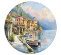 lac de Côme 1000 Piece Puzzle Rond, pour Enfants Adult Éduchatif Unique Jigsaw pour La Famille Amis 12 Ans De Qualité Supérieure 1000pcs (67.5x67.5cm)