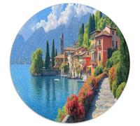 lac de Côme 1000 Piece Puzzle Rond, pour Enfants Adulte De Forme Irrégulière, DécoRation pour Enfants Cadeau 12 Ans De Qualité Supérieure 1000pcs (67.5x67.5cm)