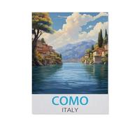 Lac de Côme, Italie，1000 Pièces Puzzle en Bois Créatif Difficile Grand Puzzle Éducatif Anti-Stress Jouets pour Adultes Enfants Cadeau De Divertissement（75x50cm）-K15