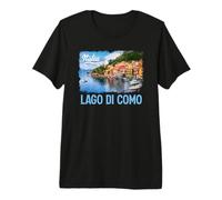 Lac de Côme Italie Brush Print T-Shirt Haut de Gamme