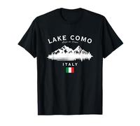 Lac de Côme Italie Lago Di Como Lario Montagnes Drapeau italien T-Shirt