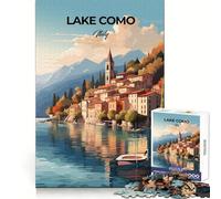 Lac de Côme,Italie Puzzle de 1000 pièces pour Adolescents,idéal pour l'apprentissage Intelligent,Les Loisirs et l'évasion Découpe Impeccable Cadeau de Noël Artistique (38x52cm)