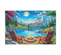Lac de Forêt dans Les Montagnes 1000 Pièces Puzzle pour Ado en Carton Anti-Déchirure Facile Débutant Jeu De Société Soirée Entre Amis Cadeau Anniversaire Petit Prix 1000 PCS