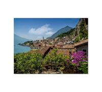 LAC DE Garda (Lago di Garda), Limone sul Garda，1000 Pièces, Jouet De Puzzle en Papier d'art Abstrait, Jeu De Famille Difficulté Défi Puzzle（38x26cm）-BA9