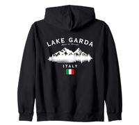 Lac de Garde Italie Lago Di Garda Montagnes Drapeau Italien Sweat à Capuche
