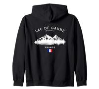 Lac de Gaube Pyrénées France Station de Montagne Drapeau Français Sweat à Capuche