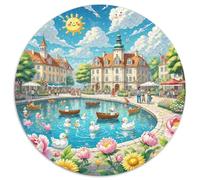 lac de Lucerne 1000 Pièces Puzzle Intelligence Magique Circulaire Puzzles Classiques Bricolage DécoRation pour Enfants Cadeau 1000pcs (67.5x67.5cm)