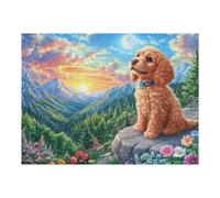 Lac de Montagne au Coucher du Soleil 500 Pieces Casse-tête Collectionneur en Carton sans Déformation Très Difficile Motif Complexe Décoration Murale Cadeau Noël Premium 500 PCS