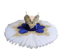 Lac des cygnes Party Ballerine Stage Danse Compétition Costume Filles Professionnel Ballet Tutu Robe Enfants Femmes Plateau Crêpe,Bleu,120