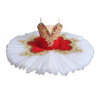 Lac des cygnes Party Ballerine Stage Danse Compétition Costume Filles Professionnel Ballet Tutu Robe Enfants Femmes Plateau Crêpe,Rouge,130