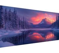 lac Diamond Painting Adulte,5D Diamond Painting forêt Motif avec Carré Full Drill Toile 40 x 90 cm,DIY Diamant Point de Croix Broderie Kit Complet Accessoires,Decoration Halloween Noel Murale L1-287